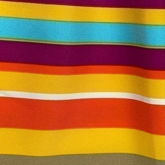 Ronnie Nicole Orange Tan Fit & Flare Striped Career Office Dress NWOT Size 8 - Picture 9 of 14